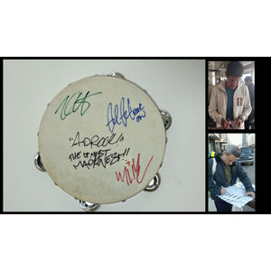 Beastie Boys Adam Youch, Mike D,  Ad-Rock, and Rick Rubin  10inch' tambourine signed with proof