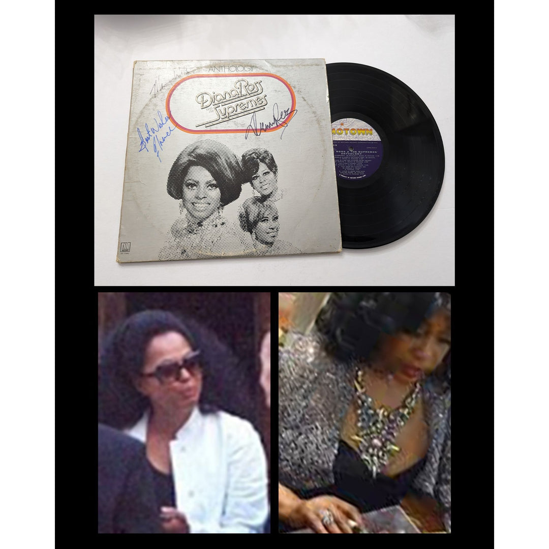 Diana Ross Florence Ballard Mary Wilson The Supremes original 1974 very rare LP Anthology signed with proof