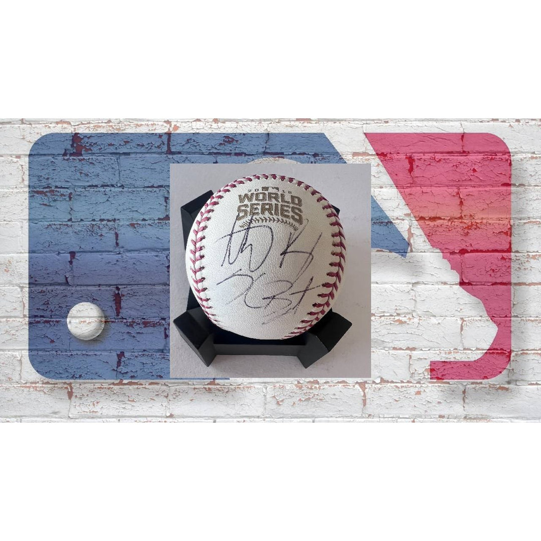 Chicago Cubs Anthony Rizzo and Kris Bryant 2017 Rawlings MLB World Series Baseball signed with proof