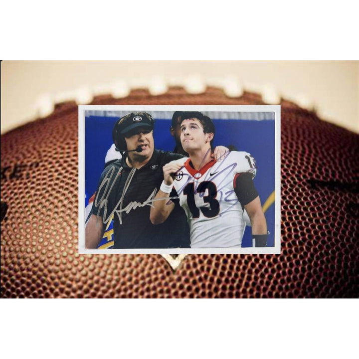 Kirby Smart and Stetson Bennett 5x7 photo signed with proof