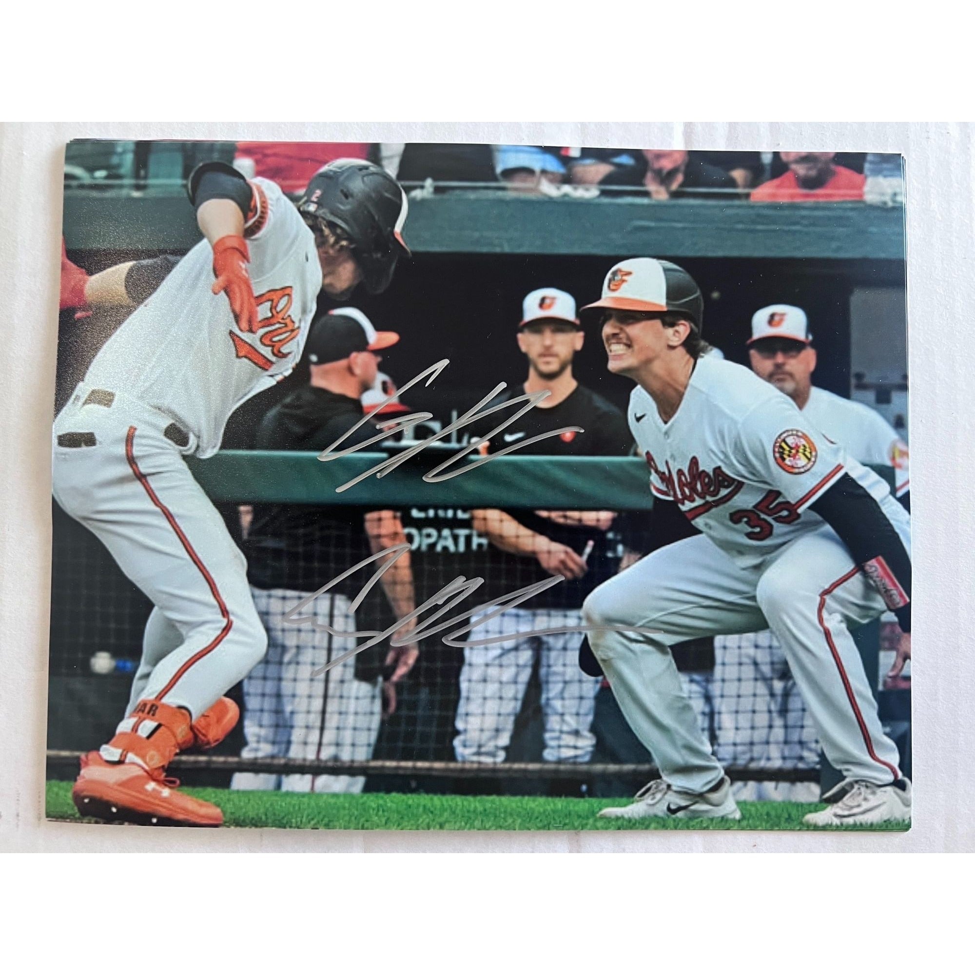 Baltimore Orioles Gunnar Henderson Adley Rutschman 8x10 photo signed with proof