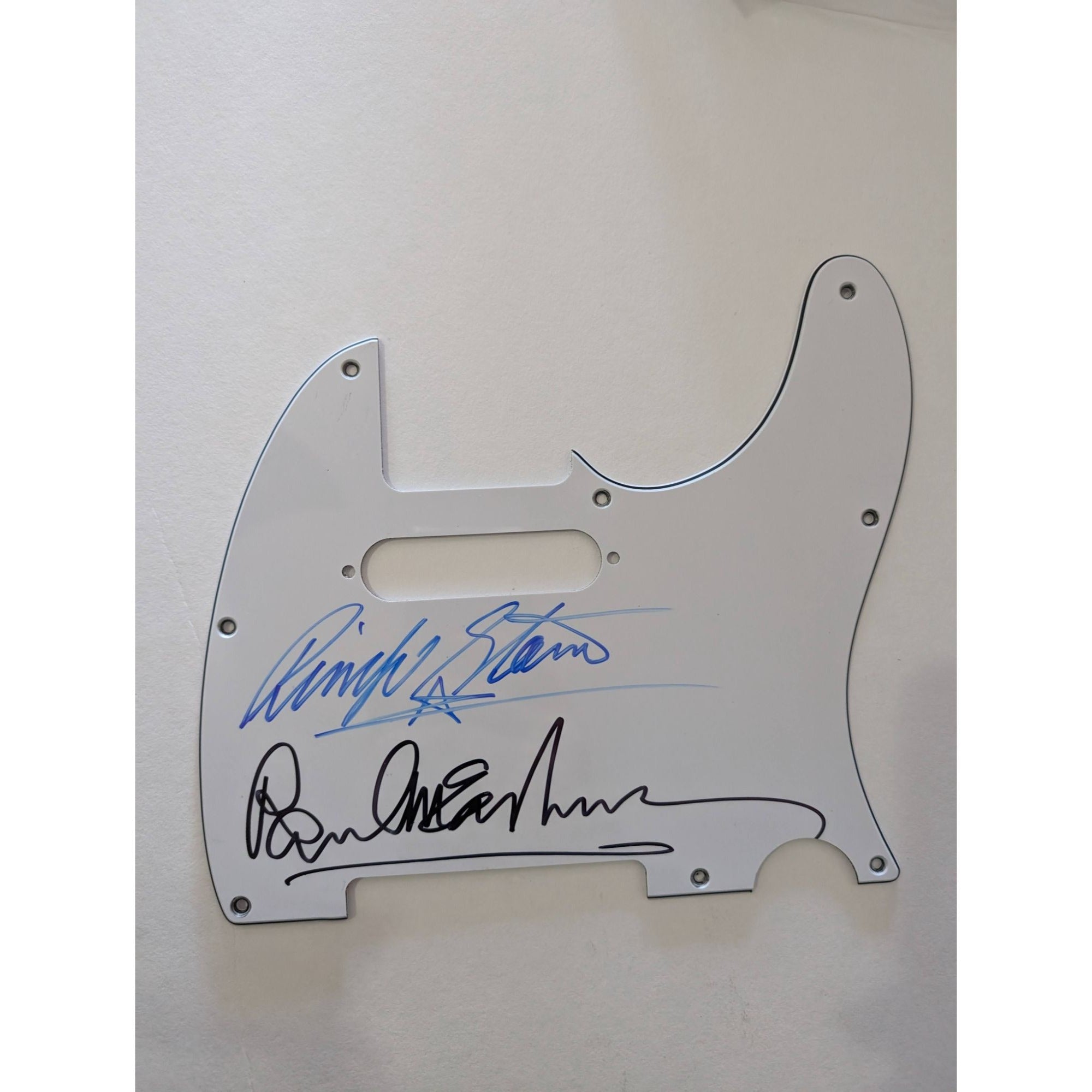 Paul McCartney and Ringo Starr The Beatles Fender Telecaster electric pickguard signed with proof