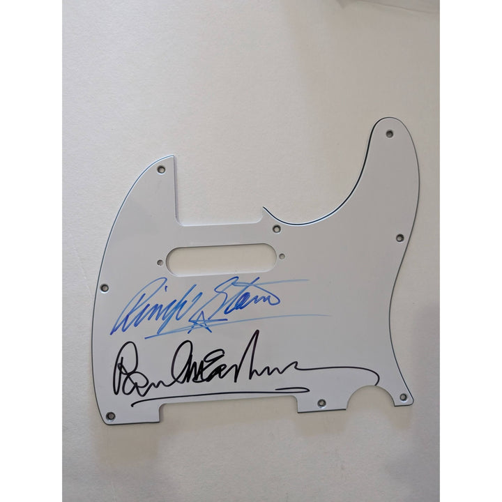 Paul McCartney and Ringo Starr The Beatles Fender Telecaster electric pickguard signed with proof