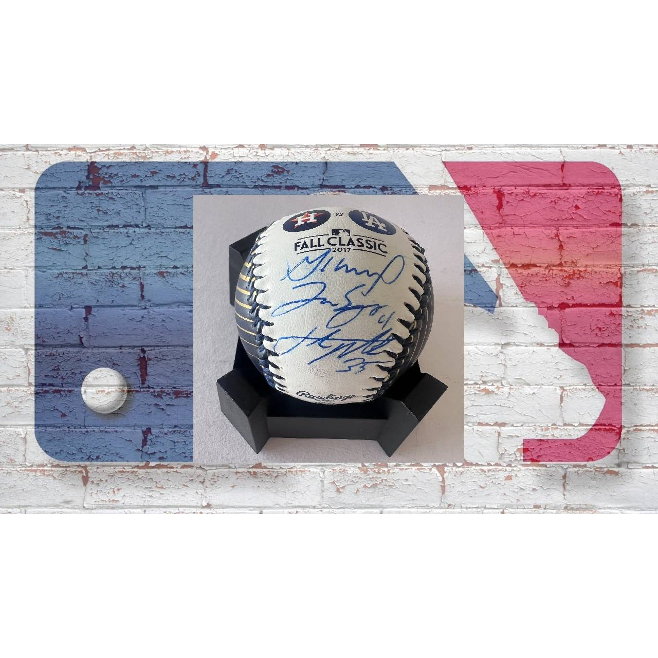 Houston Astros 2017 World Series Baseball Justin Verlander Jose Altuve and World Series MVP George Springer signed baseball with proof