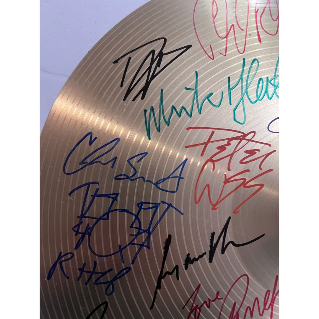 Legendary drummers Ringo Starr Neil Peart Ginger Baker Phil Collins 16-in Cymbal signed with proof