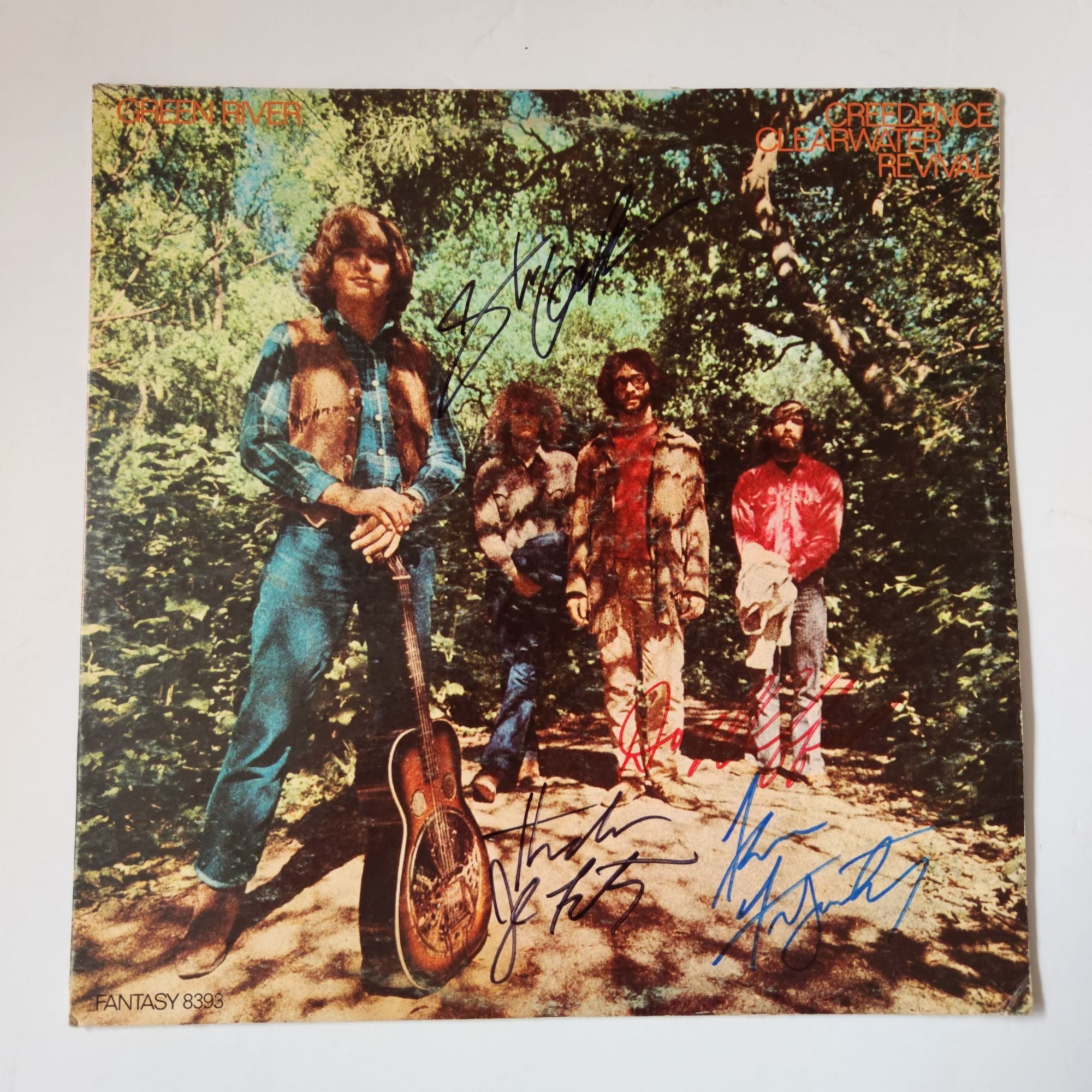 Creedence Clearwater Revival Tom and John Fogerty Green River LP signed with proof