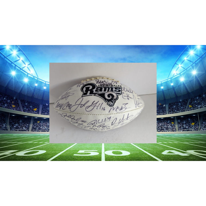 Los Angeles Rams Cooper Kupp Aaron Donald Todd Gurley Sean McVay NFC champions team signed football