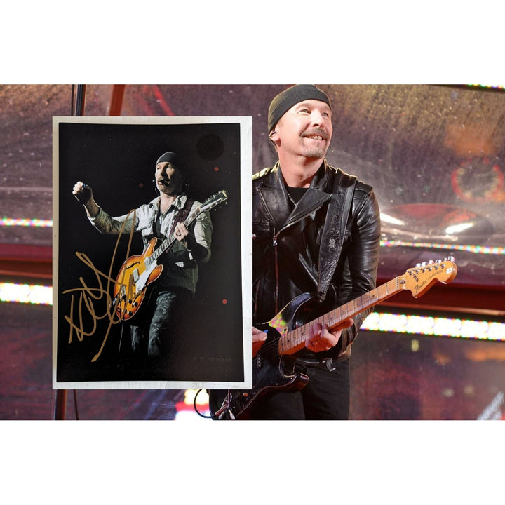 The Edge of U2 5x7 photo signed with proof