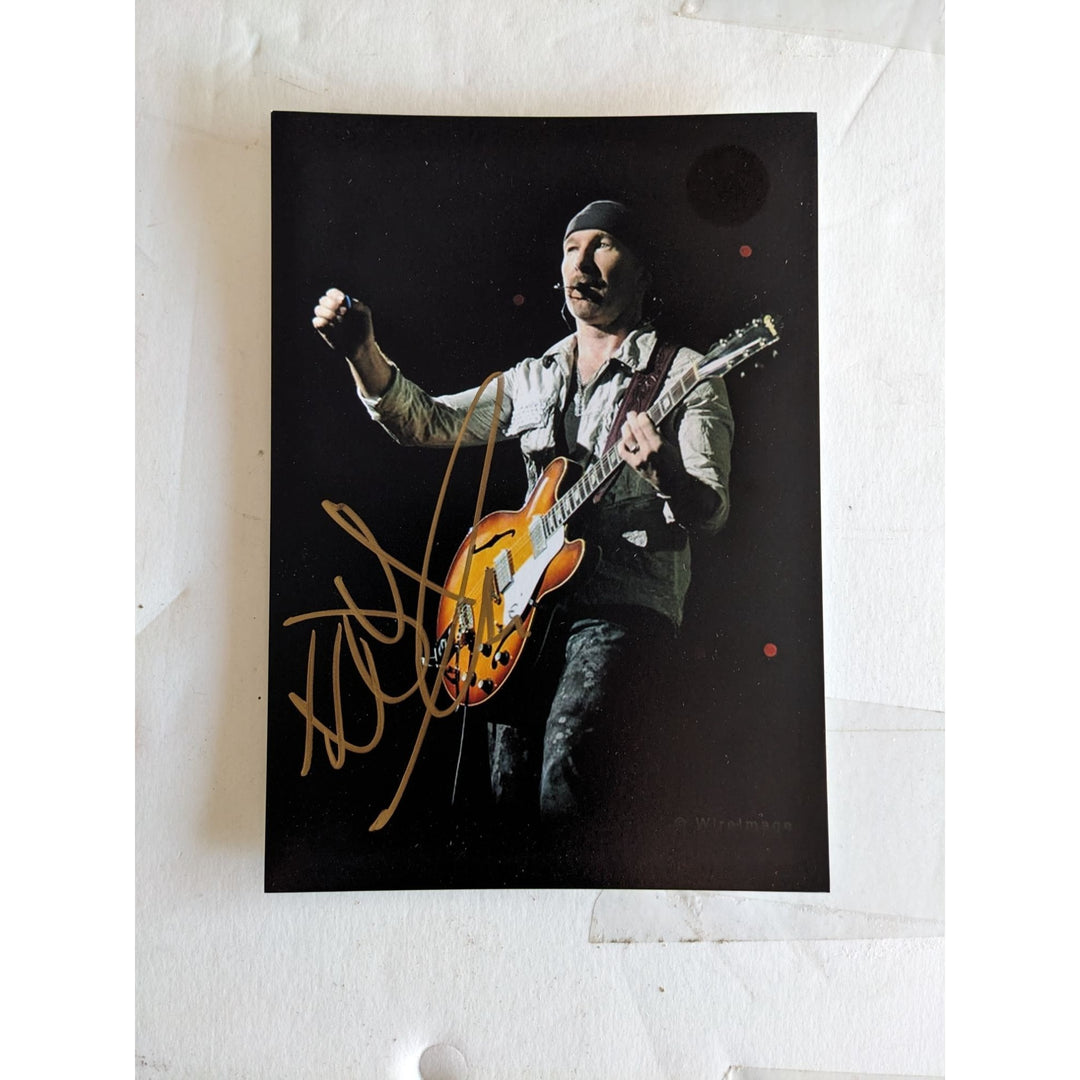 The Edge of U2 5x7 photo signed with proof