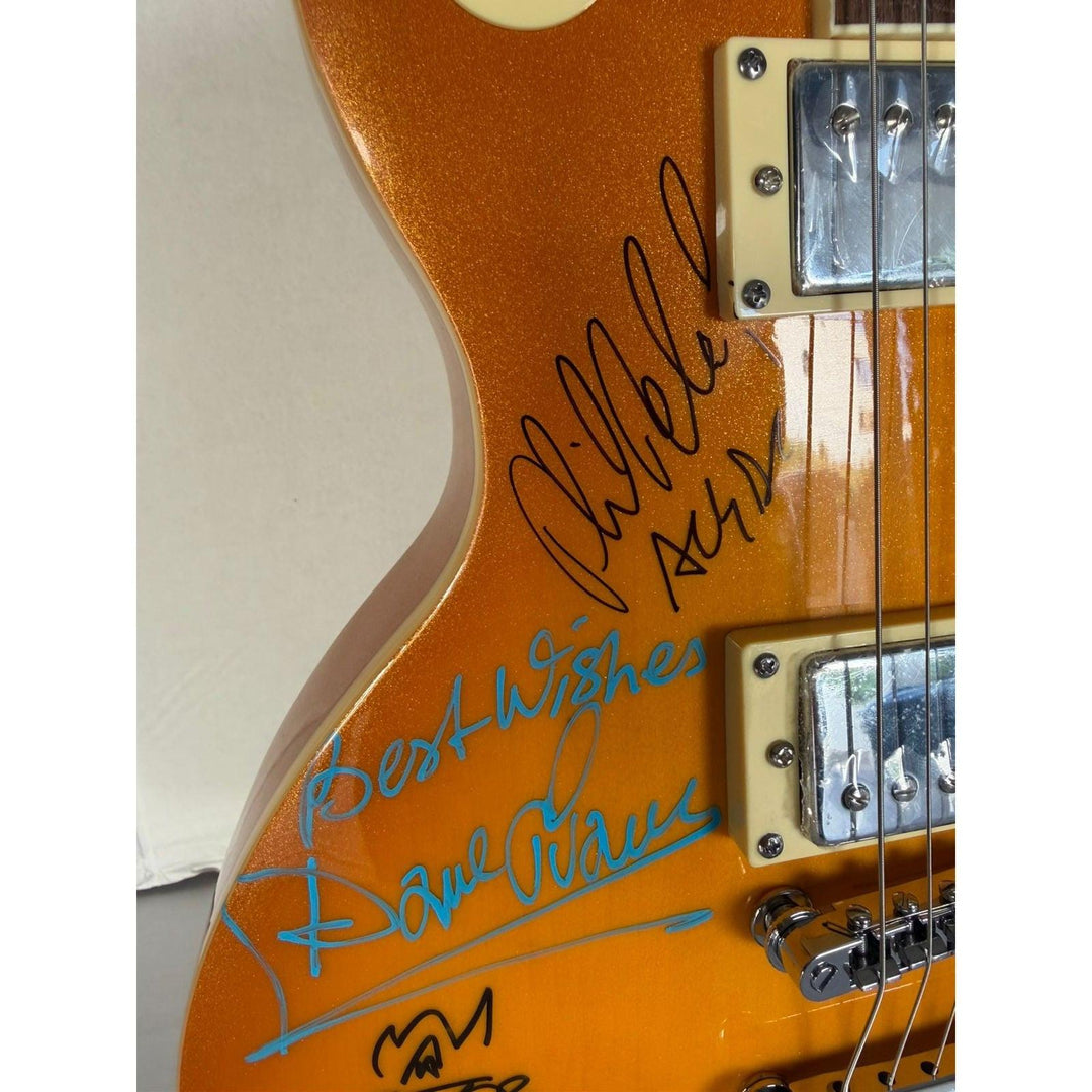 ACDC vintage gold les paul electric guitar with Dave Evans, Colin Burgess, Bon Scott, Angus & Malcom Young, Cliff Williams & Phil Rudd.