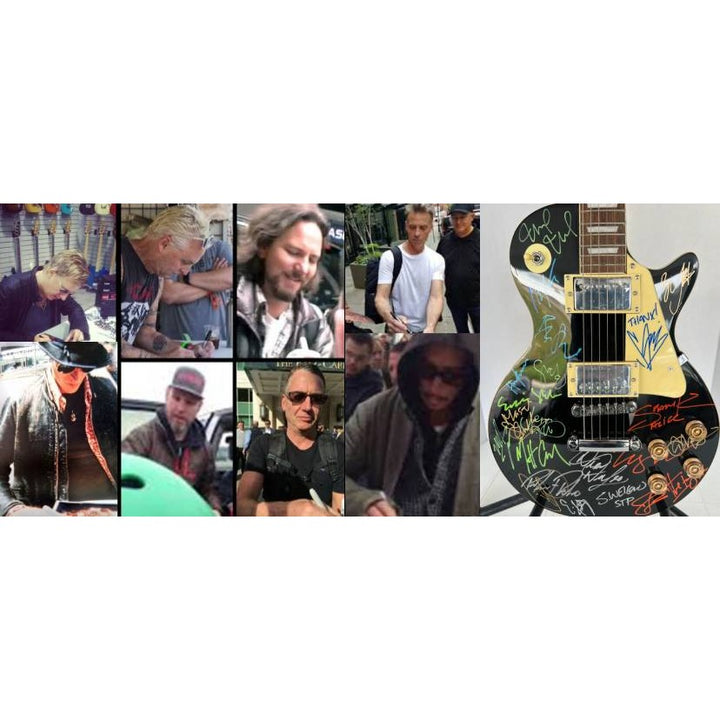 Grunge Legends Pearl Jam Sound Garden, STP, Alice in Chains Les Paul electric guitar signed with proof