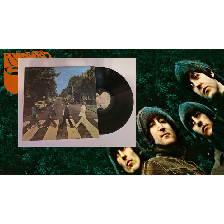 The Beatles Abbey Road Paul McCartney John Lennon George Harrison Ringo Starr signed with proof.