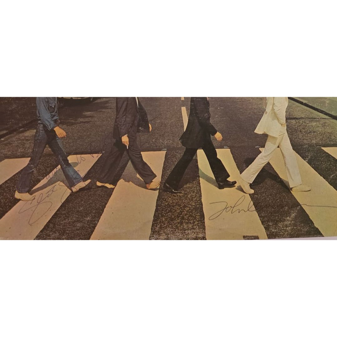 The Beatles Abbey Road Paul McCartney John Lennon George Harrison Ringo Starr signed with proof.