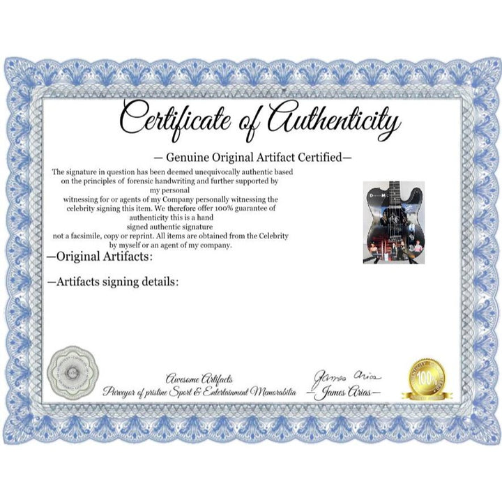 Depeche Mode, Dave Gahan, Martin Gore, Andy Fletcher, Alan Wilder, ONE OF A KIND full size telecaster electric guitar, signed with proof.