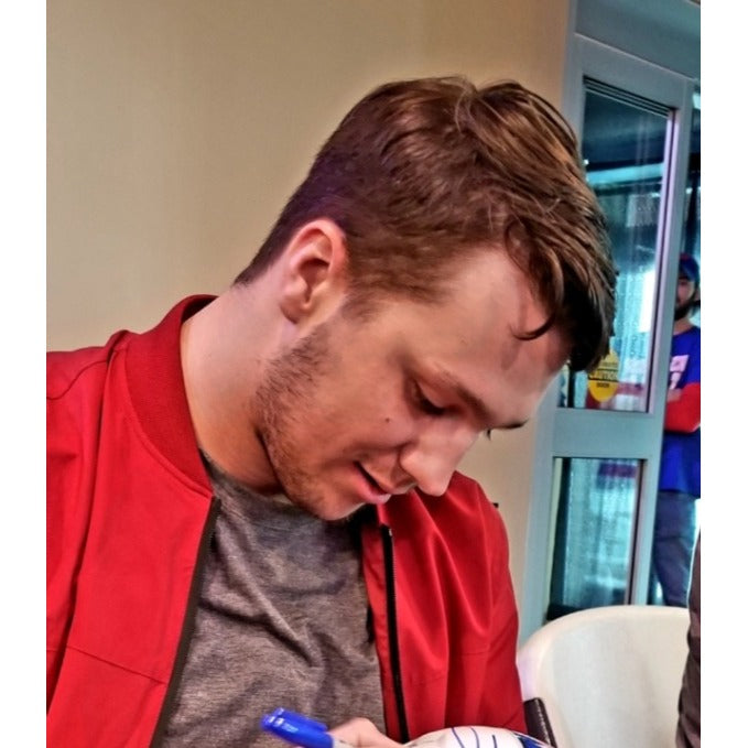 Buffalo Bills Josh Allen signed with inscription "Lets Smash some tables Bills Mafia "Riddell speed full size helmet signed with proof