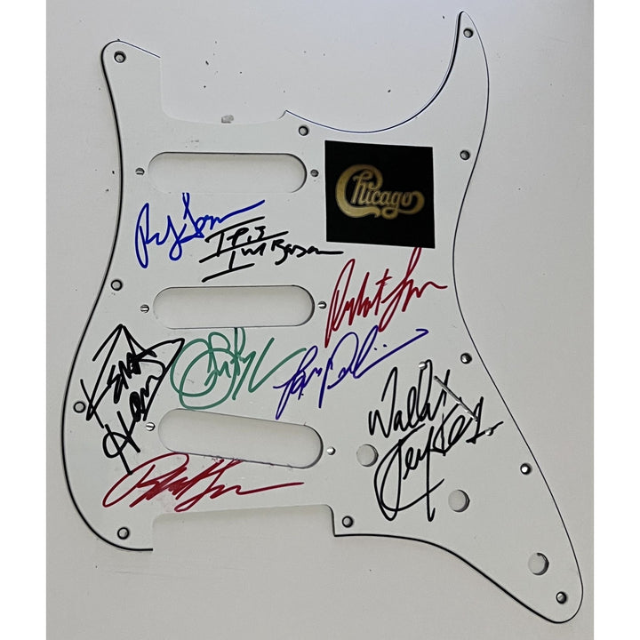 Peter Cetera Chicago   Stratocaster electric pickguard signed with proof