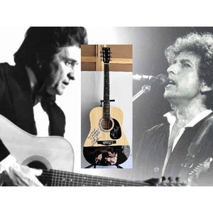 Bob Dylan and Johnny Cash One of A kind 39' inch full size acoustic guitar signed with proof