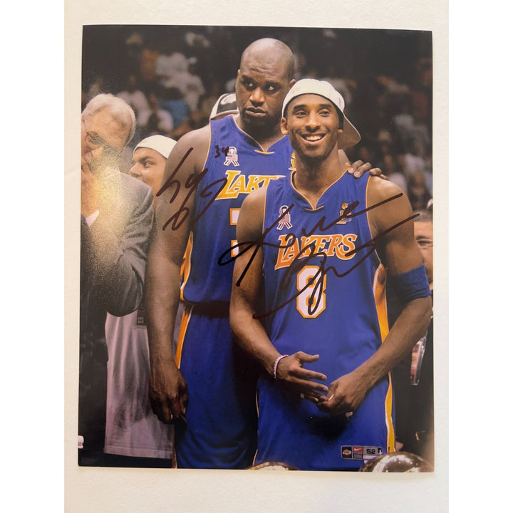 Shaquille O'Neal and Kobe Bryant Los Angeles Lakers 8 by 10 photo signed with proof