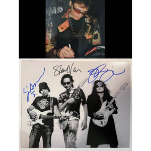 Steve Vai, Joe Satriani, Yngwie Malmsteen, 8 by 10 signed photo with proof