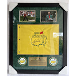 Load image into Gallery viewer, Tiger Woods 2019 Masters Champion signed &amp; framed (32x26) Masters pin flag with signing proof
