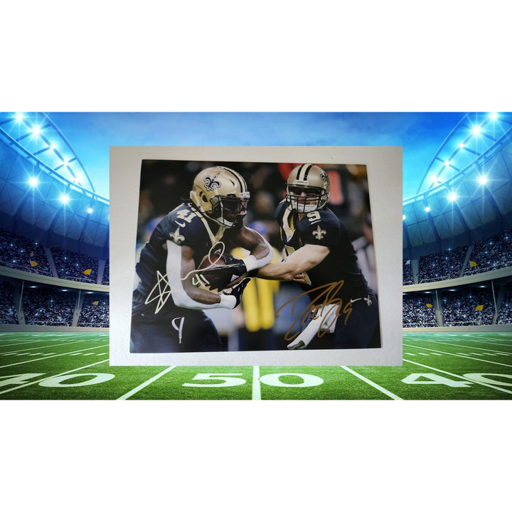 New Orleans Saints Drew Brees Alvin Kamara 8x10 photo signed