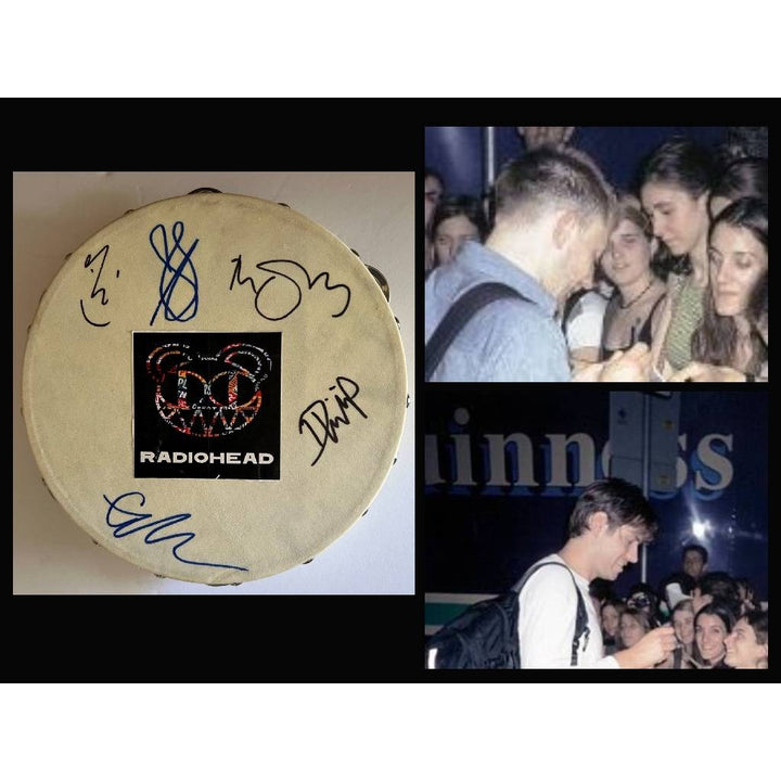 Thom York Radiohead 14-in tambourine signed with proof