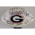 Load image into Gallery viewer, Georgia Bulldogs Kirby Smart, Stetson Bennett, Herschel Walker 30 all time greats signed football with proof
