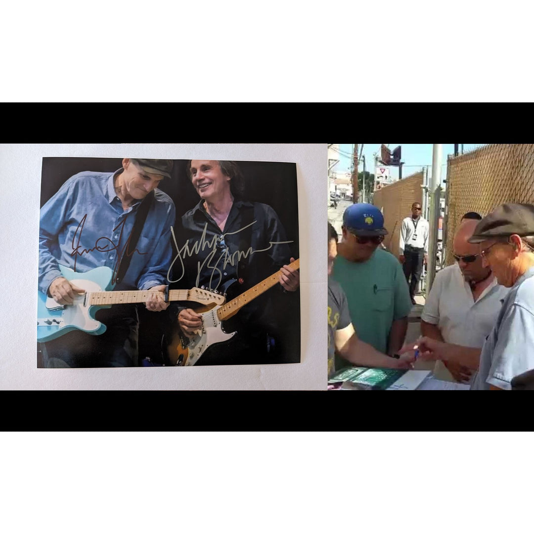 James Taylor and Jackson Browne 8x10 photo signed with proof