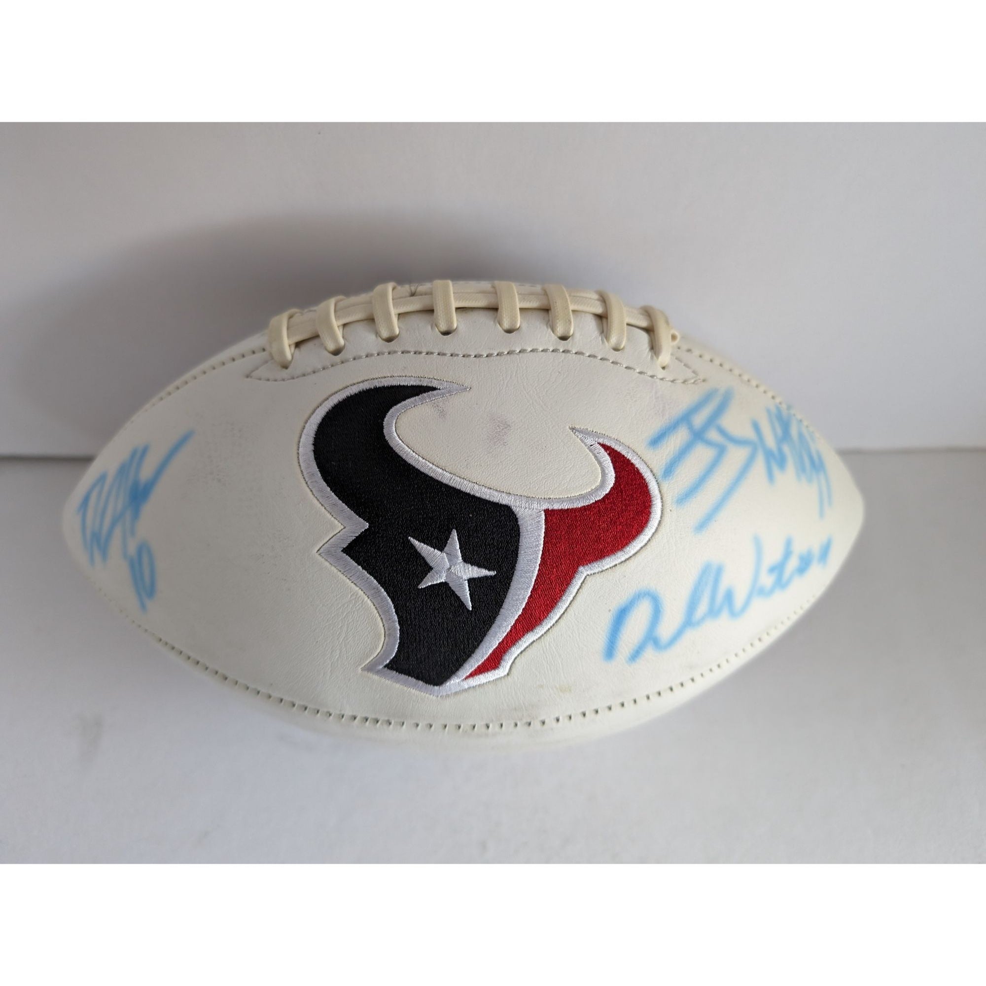 Houston Texans JJ Watt DeShaun Watson Andre Johnson full size football signed