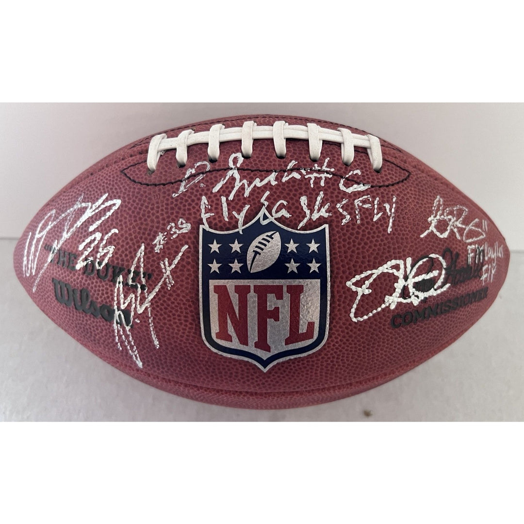 Philadelphia Eagles NFL game ball Jalen Hurts AJ Brown Brandon Graham Devonta Smith signed football with proof