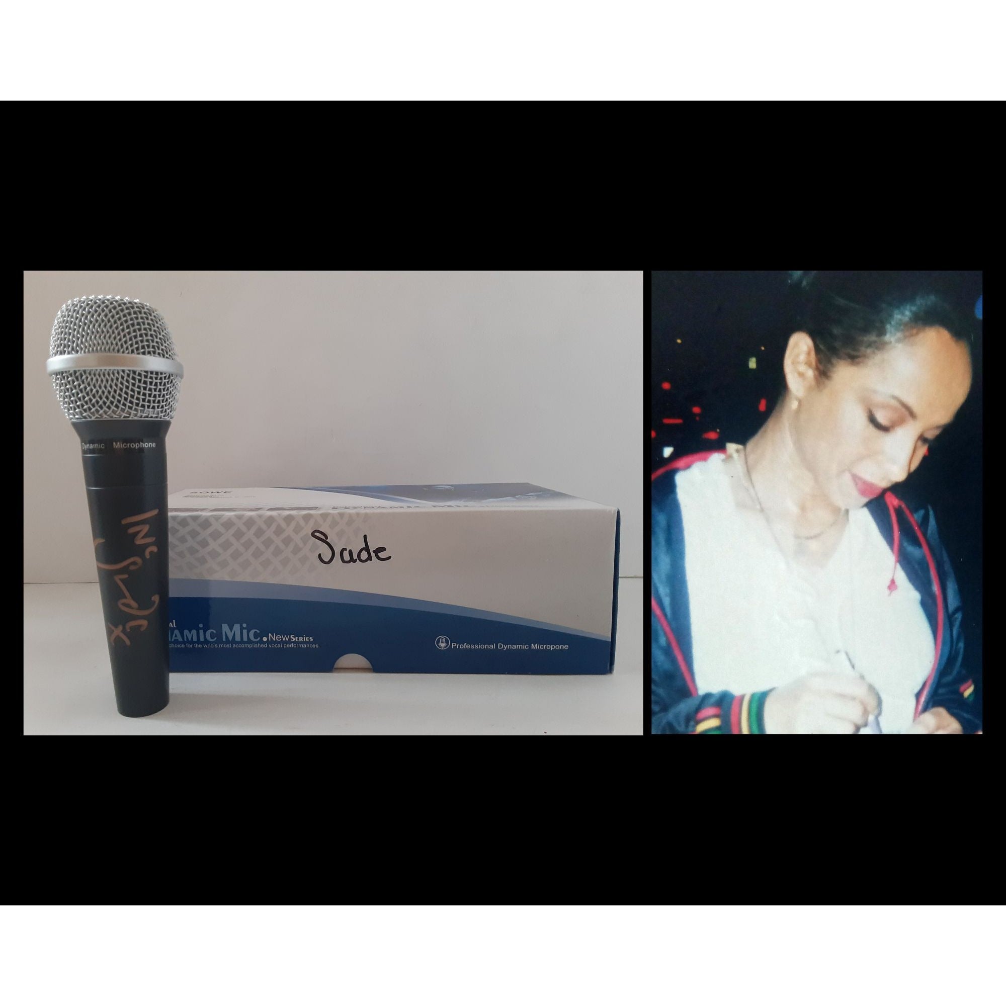 Sade Adu signed microphone signed with proof