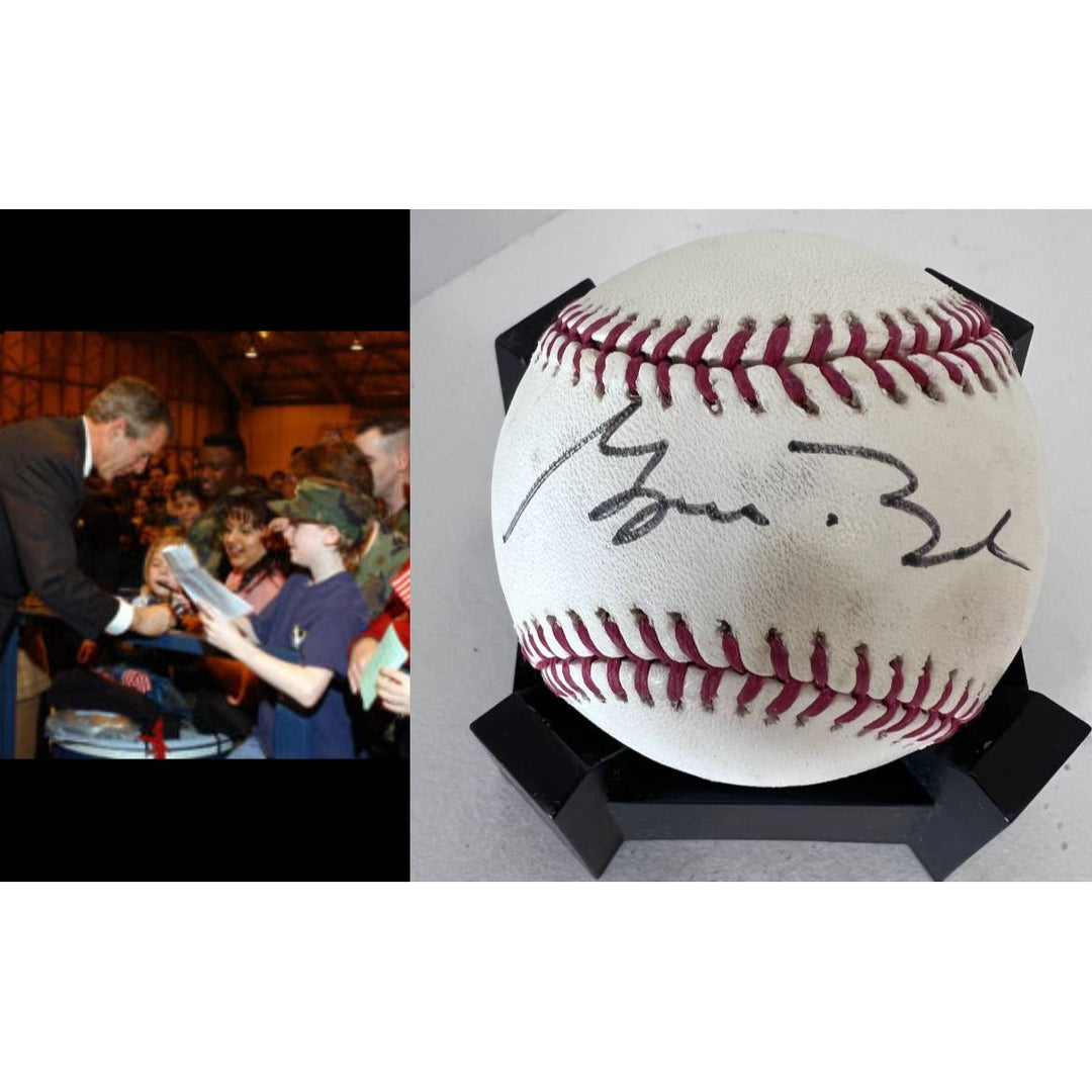 George W Bush former President of the United States of America Rawlings official MLB baseball signed with proof