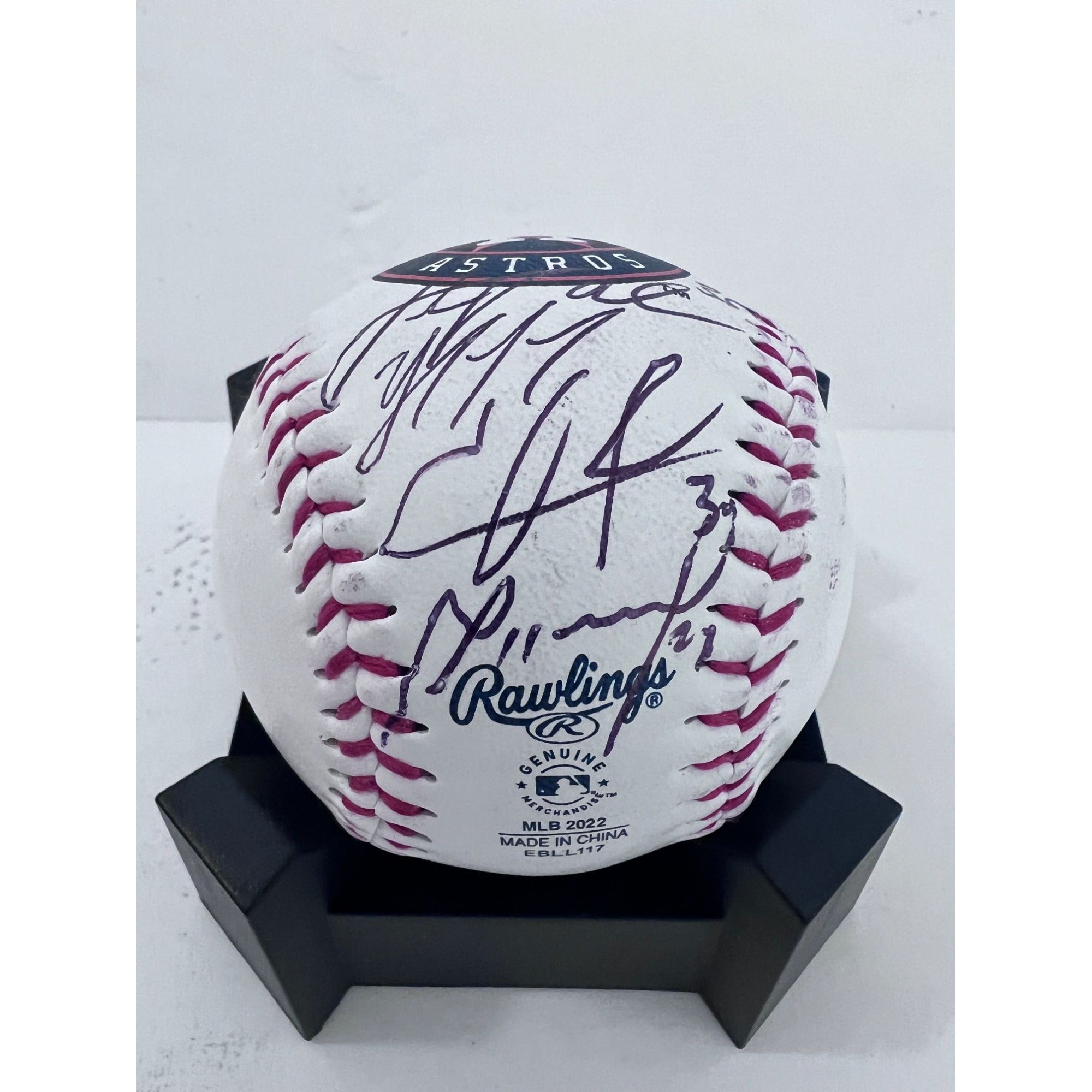 Houston Astros Alex Bregman Jose Altuve Justin Verlander Yordan Alvarez Jeremy Pena baseball signed with proof