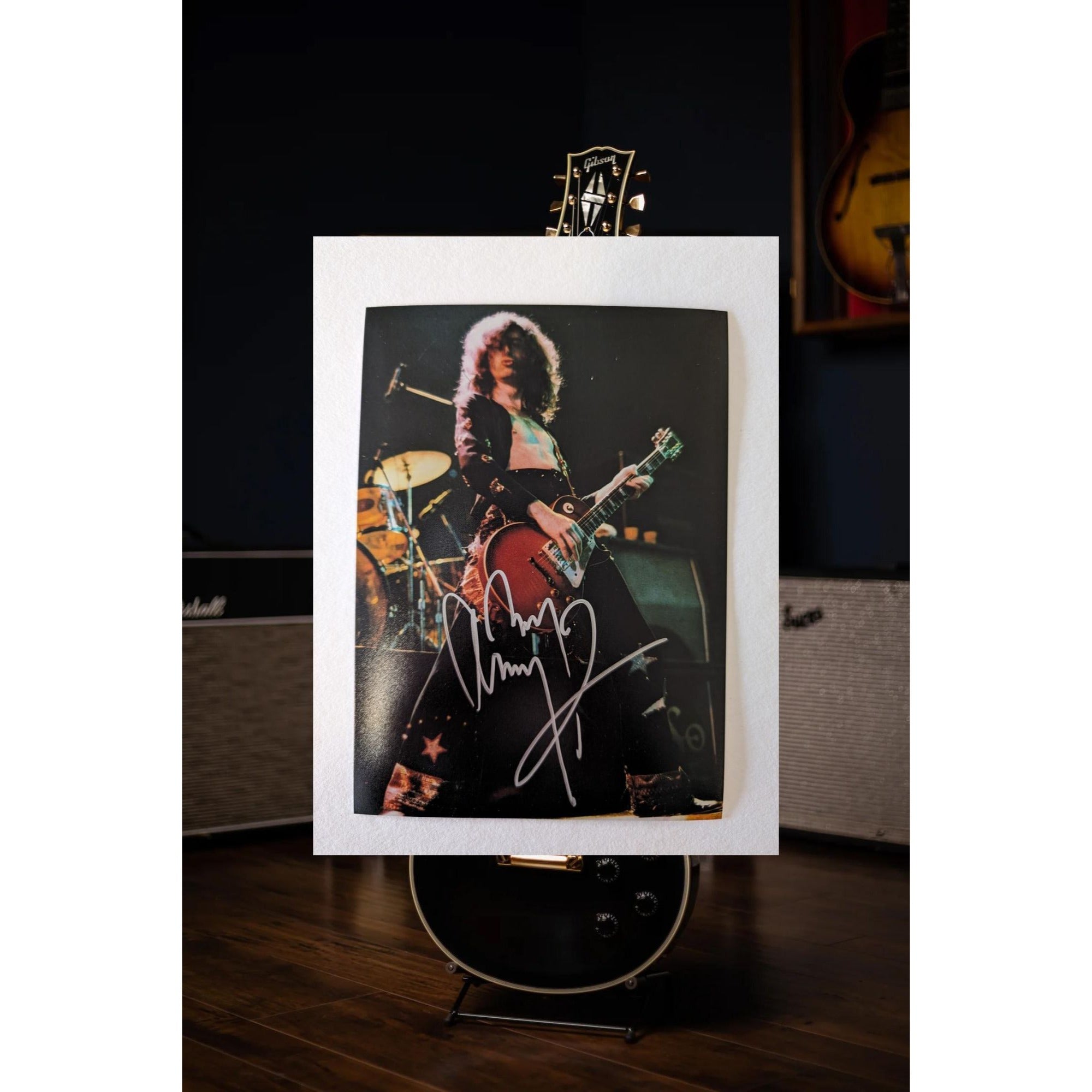 Jimmy Page Led Zeppelin 5x7 photograph signed with proof