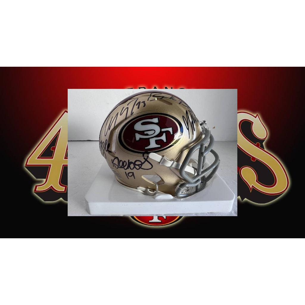 kyle shanahan Brock Purdy Deebo Samuel Christian McCaffrey George kittle mini helmet signed with proof