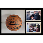Load image into Gallery viewer, Kobe Bryant and Michael Jordan NBA game basketball signed with proof free acrylic display case
