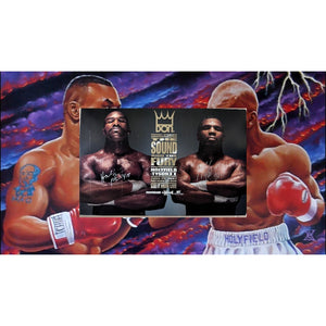 Mike Tyson Evander Holyfield original fight poster signed with proof
