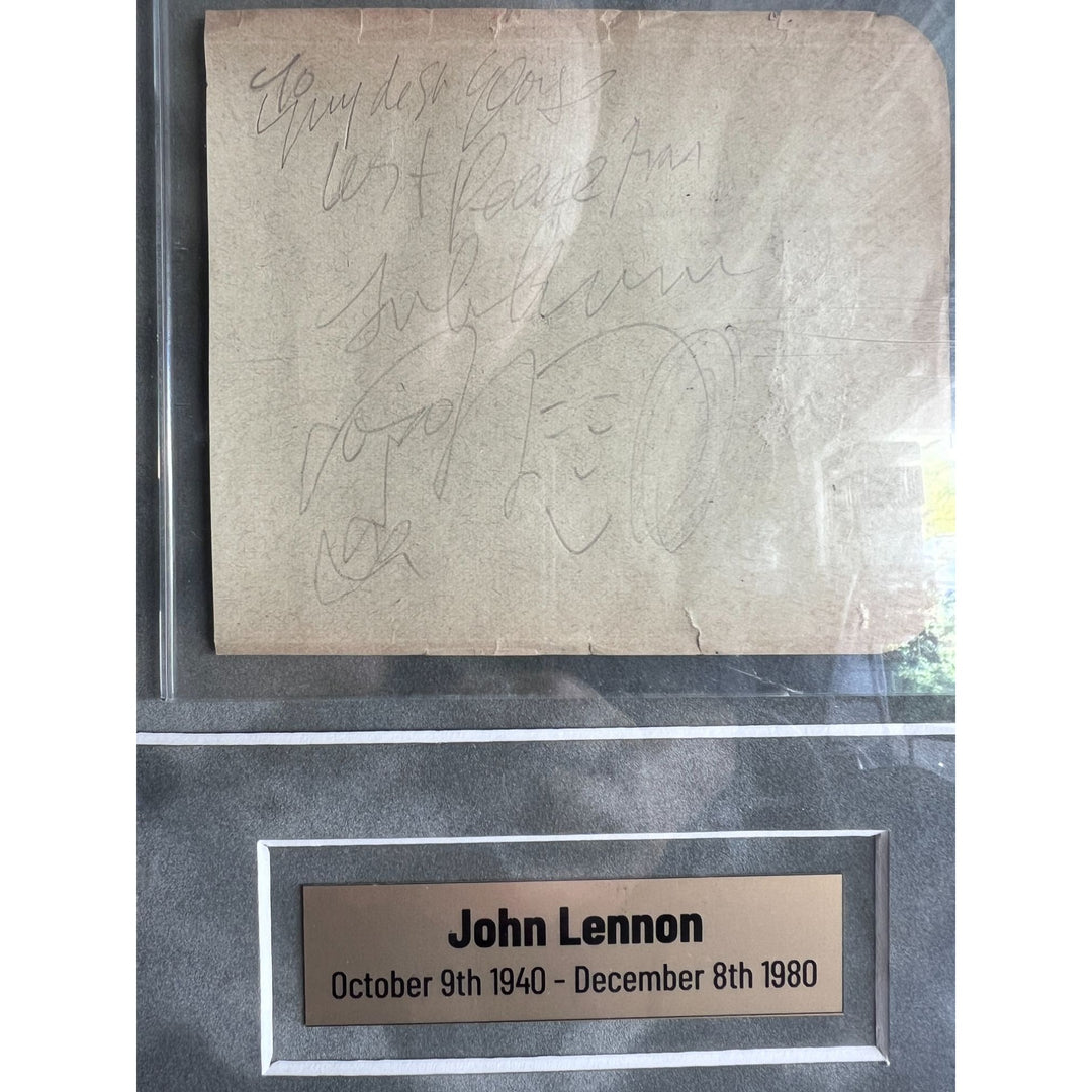 The Beatles John Lennon Paul McCartney George Harrison Ring Starr 16x20 photo one of a kind  frame 39x29 piecesigned with proof