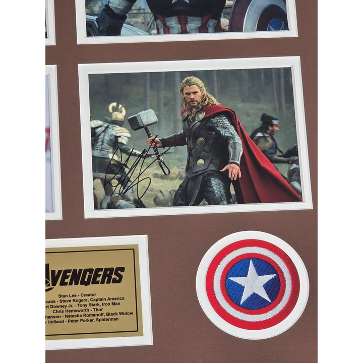 Avengers 5x7 photos Chris Evans Scarlett Johansson Robert Downey Jr. Stan Lee signed and framed.