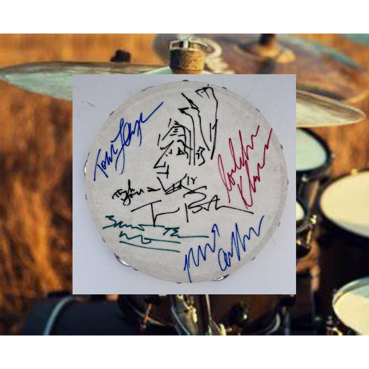 Tom Petty Belmont Trench Ron Blair Mike Campbell and the Heartbreakers tambourine signed with proof