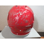 Load image into Gallery viewer, Kansas City Chiefs 2023 24 Super Bowl champions Riddell Speed authentic game model helmet 40 + sigs Patrick Mahomes Travis Kelce Andy Reid s
