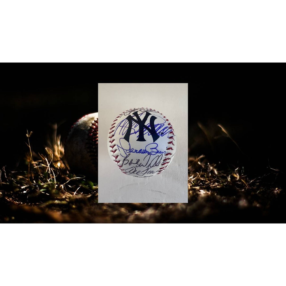 Derek Jeter Jorge Posada Mariano Rivera Bernie Williams Joe Torre New York Yankees Major League Rawlings Baseball signed with proof