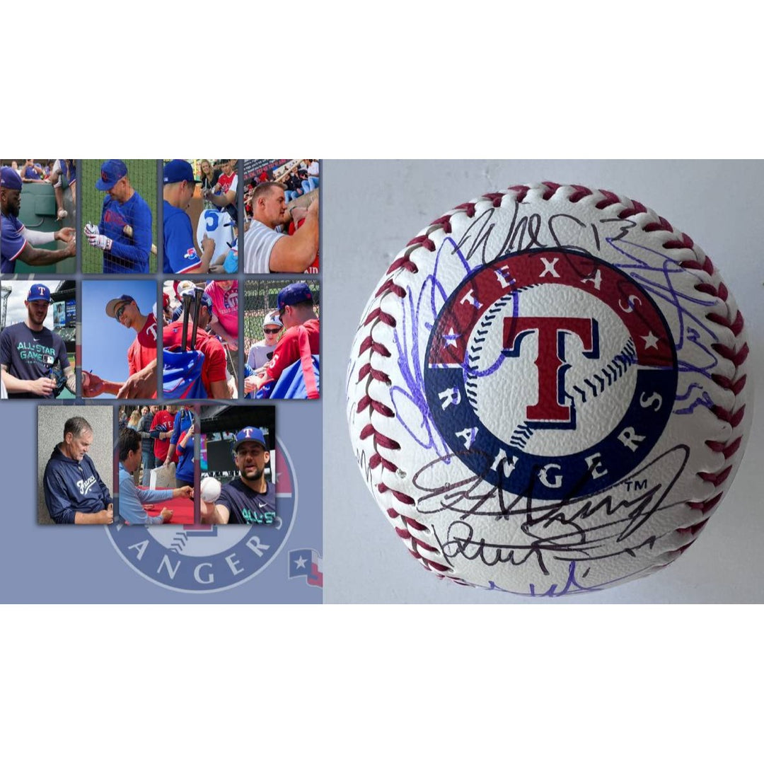 Texas Rangers 2022 team signed Corey Seager, Adolis Garcia, 25 signatures Rawlings MLB baseball signed with proof