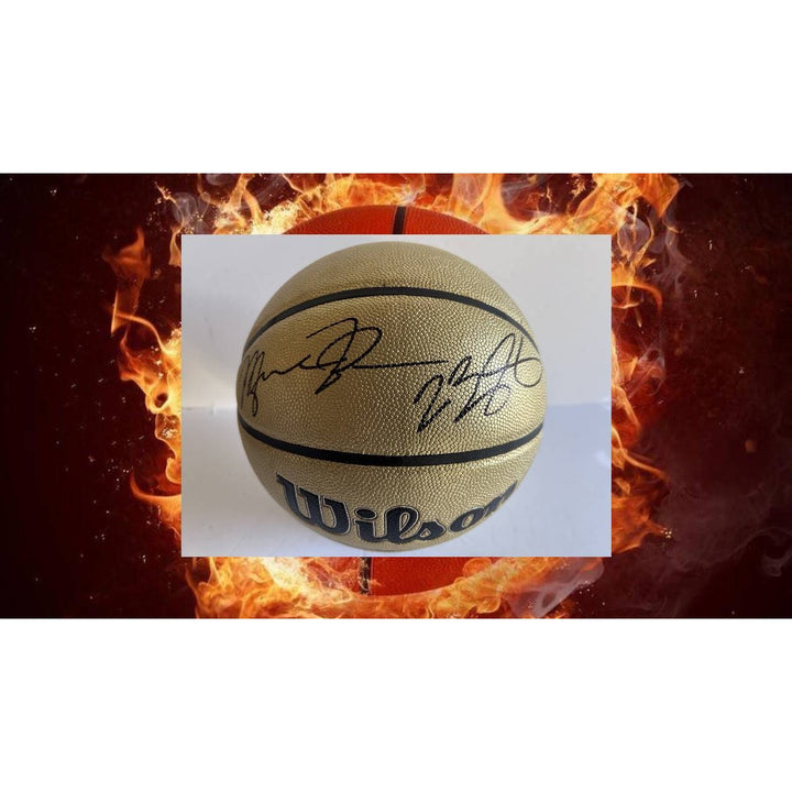 Wilson NBA Gold Edition basketball signed by LeBron James and Michael Jordan with proof $2,999