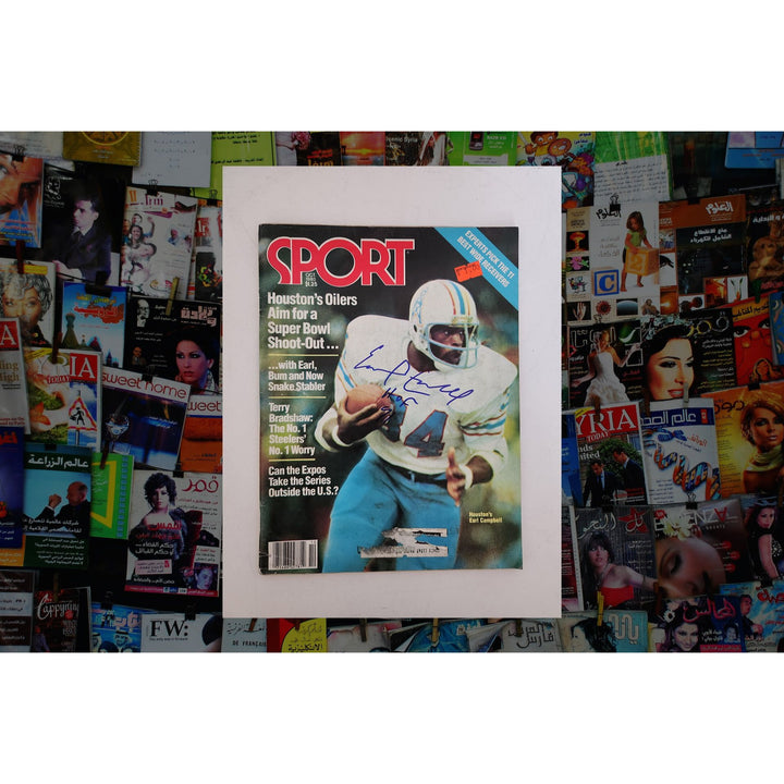 Earl Campbell Houston Oilers original full Sport magazine signed with proof