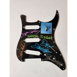 Don Henley Joe Walsh Glenn Frey Don Fielder Timothy B Schmidt Fender Stratocaster electric pickguard signed with proof