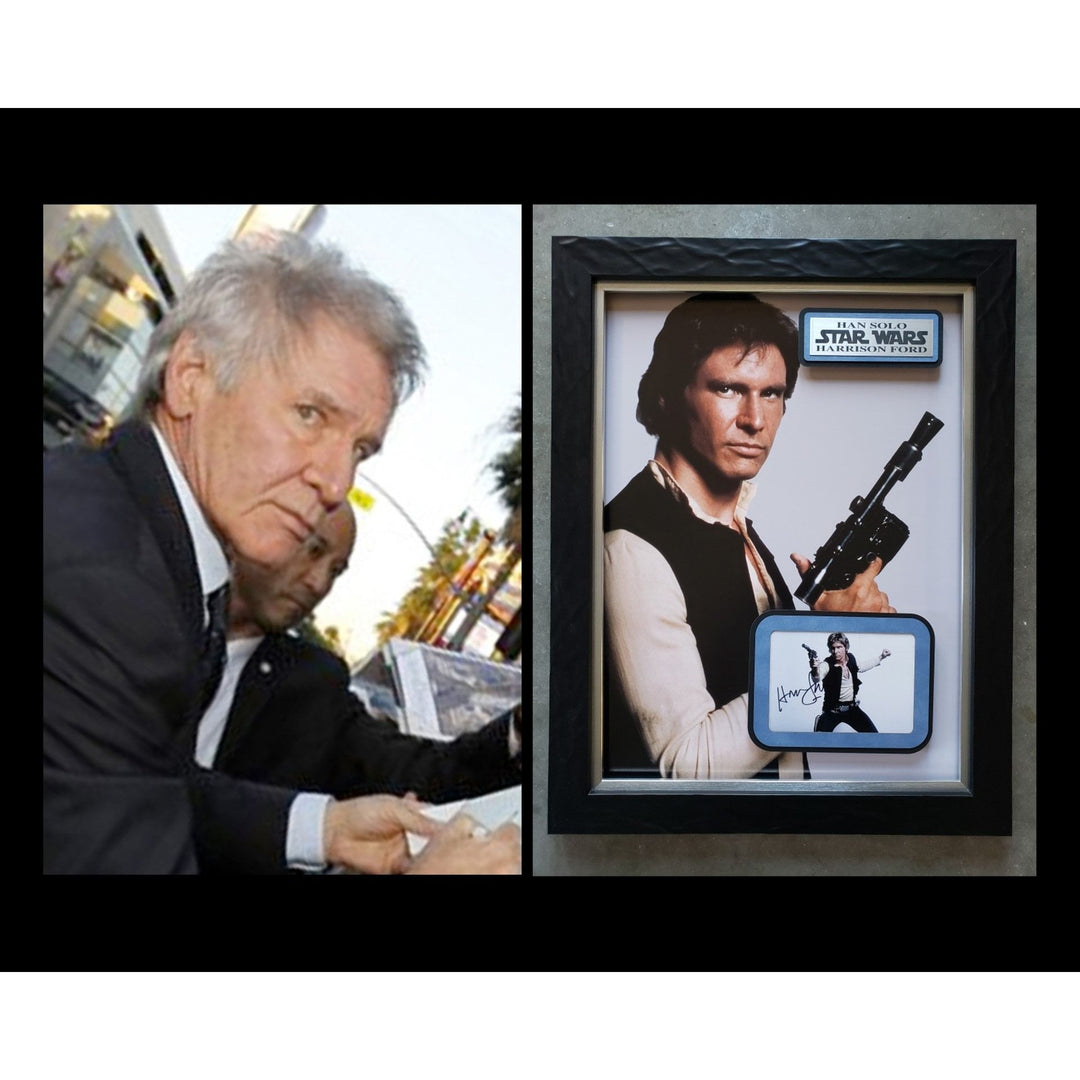 Harrison Ford "Han Solo" Star Wars, 5x7 photo signed with proof and Museum quality framed