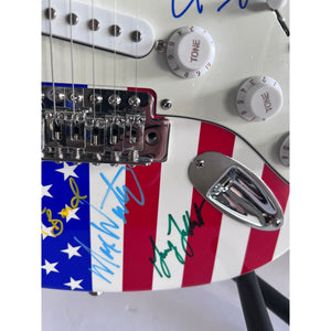 Bruce Springsteen Clarence Clemons Roy Bittan Patty Scialfa and the E Street Band full size American flag electric guitar signed with proof