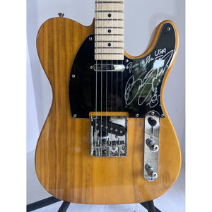 Bruce Springsteen "The Boss" signed and inscribed "Born in the USA" with Sketch butterscotch Telecaster electric guitar signed with proof