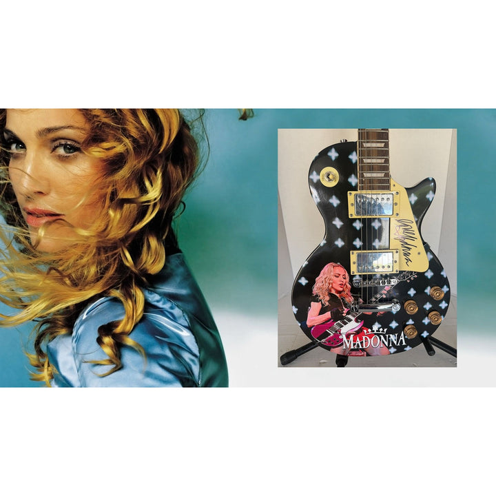 Madonna Louise Ciccone One of a Kind full size les paul electric guitar signed with proof.